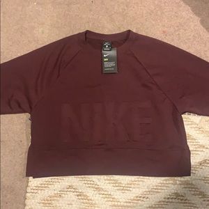 Maroon Nike Dri-fit crop top